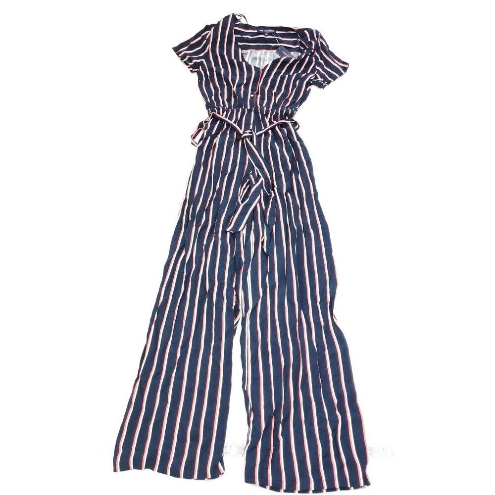One Love (heart) Clothing Blue Striped Jumpsuit Size S Romper Jumper